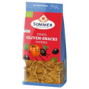 Biscuiti bio din grau spelta cu masline si paprika 150g Sommer