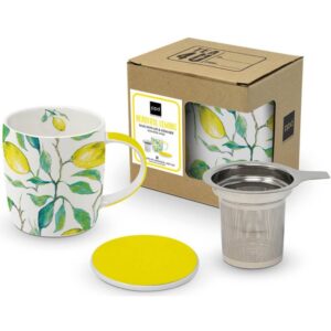 Cana cu capac si infuzor din otel inoxidabil ambalata pentru cadou, 0.35L, beautiful lemongrass Pronat