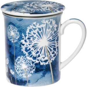 Cana de portelan 0,3l cu infuzor si capac Dandelion Blue, Pronat