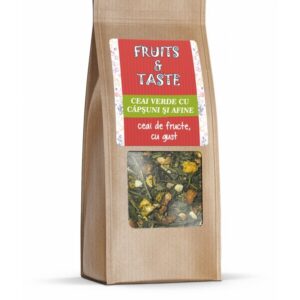 Ceai de fructe ceai verde cu capsuni si afine 80g Pronat