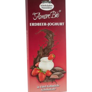 Ciocolata bio cu lapte umpluta cu iaurt de capsuni, 100g Liebhart's Amore Bio