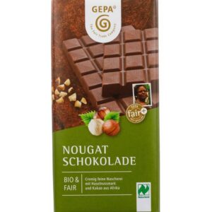 Ciocolata bio si fairtrade cu lapte si nougat, 100g Gepa