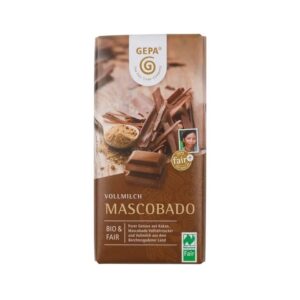 Ciocolata cu lapte bio si fairtrade Mascobado, 100g Gepa