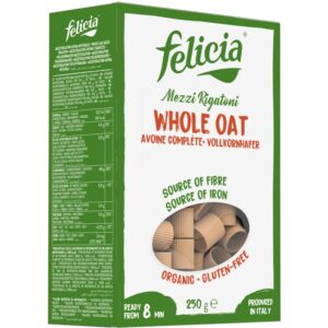 Mezzi Rigatoni bio din făină integrală de ovaz, 250g Felicia