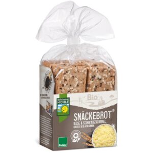 Paine bio crocanta cu cascaval si chimen negru, 200g Bohlsener Muhle