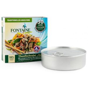 Salata de ton Asia cu legume bio si ulei de floarea soarelui presat la rece, 200g Fontaine