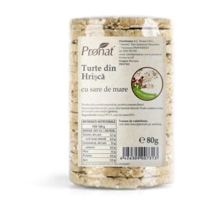 Turte din hrisca cu sare de mare, 80g Pronat