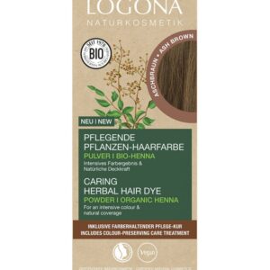 Vopsea de par pulbere, pe baza de plante, saten cenusiu, 100g Logona