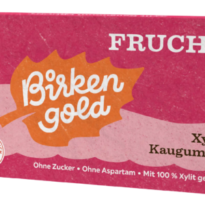 Guma de mestecat cu fructe 12 drajeuri 17g Birkengold